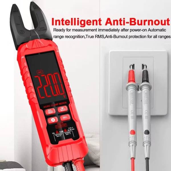 Professional Auto Digital Clamp Meter Smart Car Repair Tool AC Current Auto Range Temperature Resistance Frequency Continuity