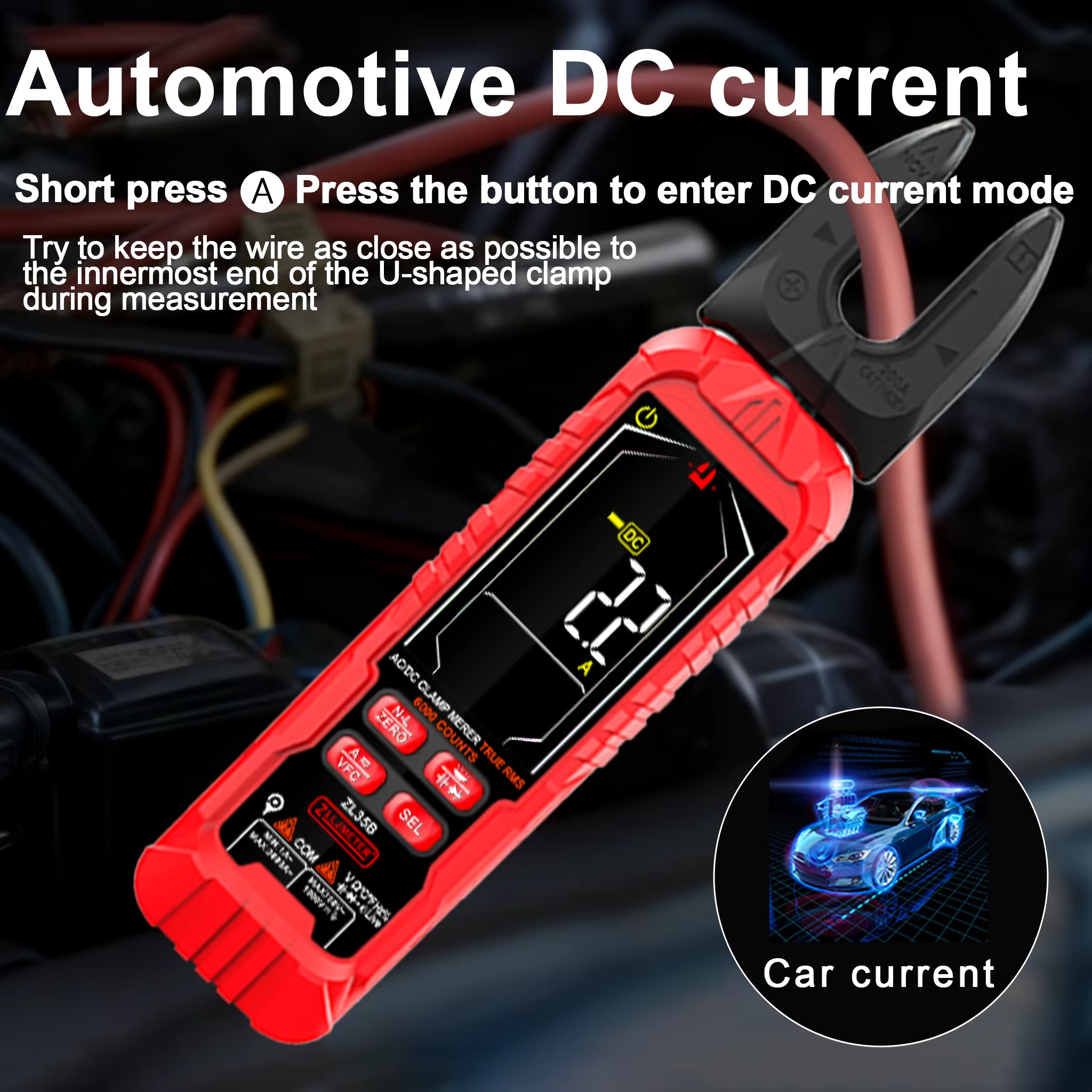 Ampere Digital ZL35B Rechargeable Clamp Multimeter High Precision Portable Ammeter Resistance Temperature Frequency 200A