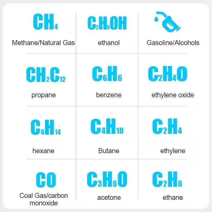 CGD05 Digital Combustible Gas Analyzer with Sound Display Analog Bar 50000 PPM LEL Double Alarm Flexible Metal Probe