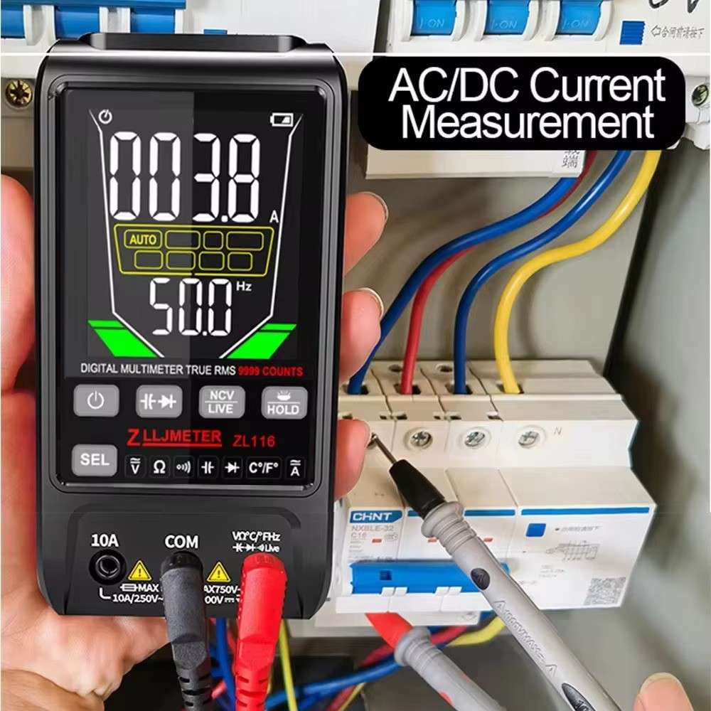 USB-Charge Digital Multimeter Large LCD Screen 9999 AC/DC Current Voltage Auto Range True RMS Capacitance Temp Ohm Measurements