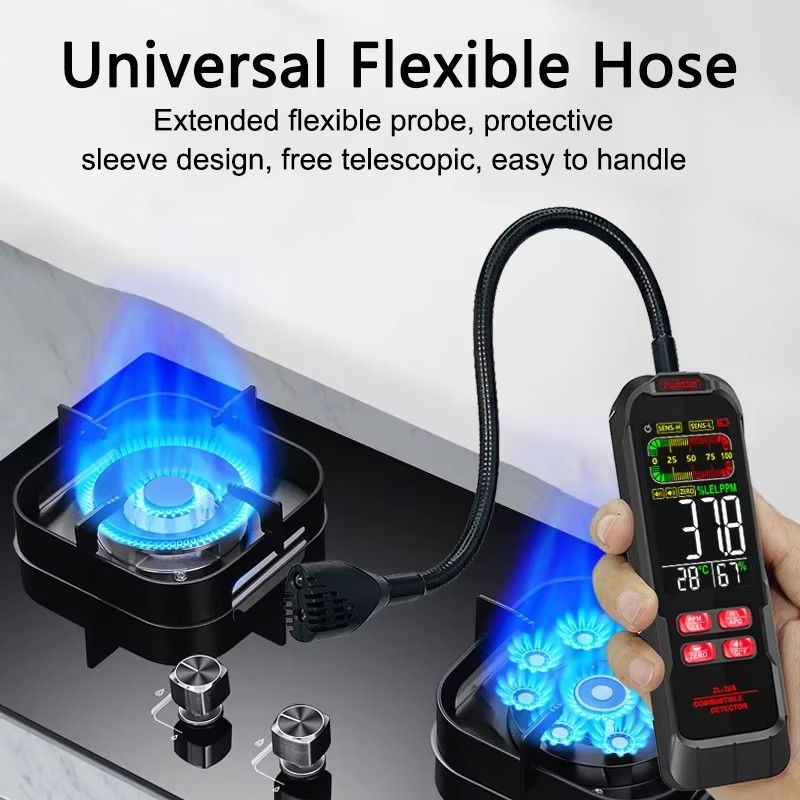 Portable Gas Leak Detector LED Display Sound Screen Alarm EX Certificate Detects Combustible Flammable Natural Methane CO Gas