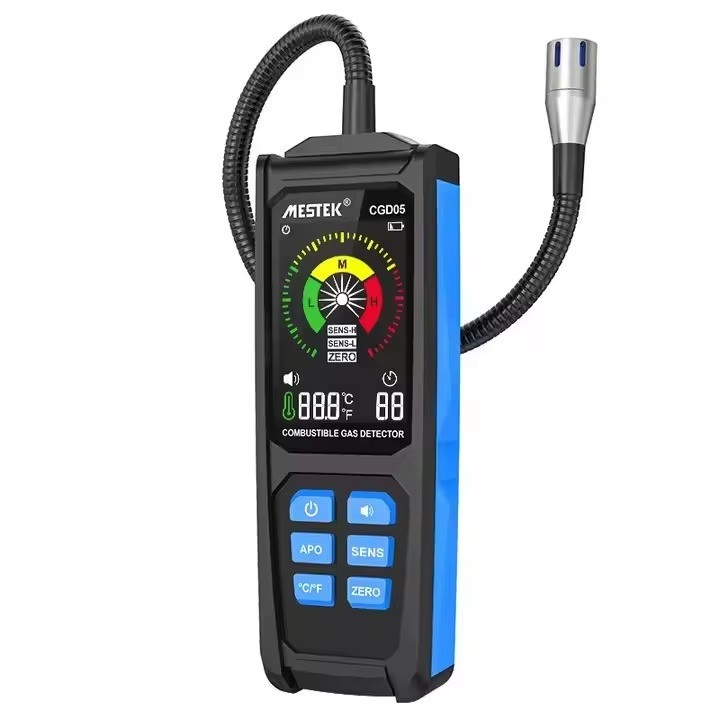 CGD05 Digital Combustible Gas Analyzer with Sound Display Analog Bar 50000 PPM LEL Double Alarm Flexible Metal Probe
