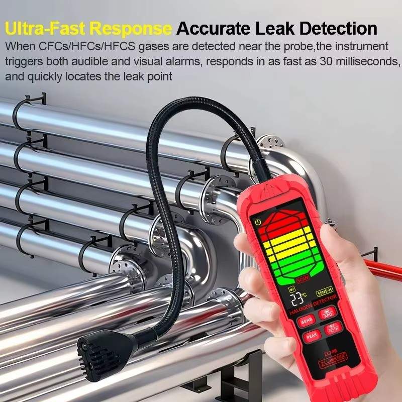 ZLLJMETER ZL78A Refrigerant Gas Leak Detector 0-1000PPM Air Conditioning HVAC Systems USB Rechargeable Diffusion Type Gases - Image 2