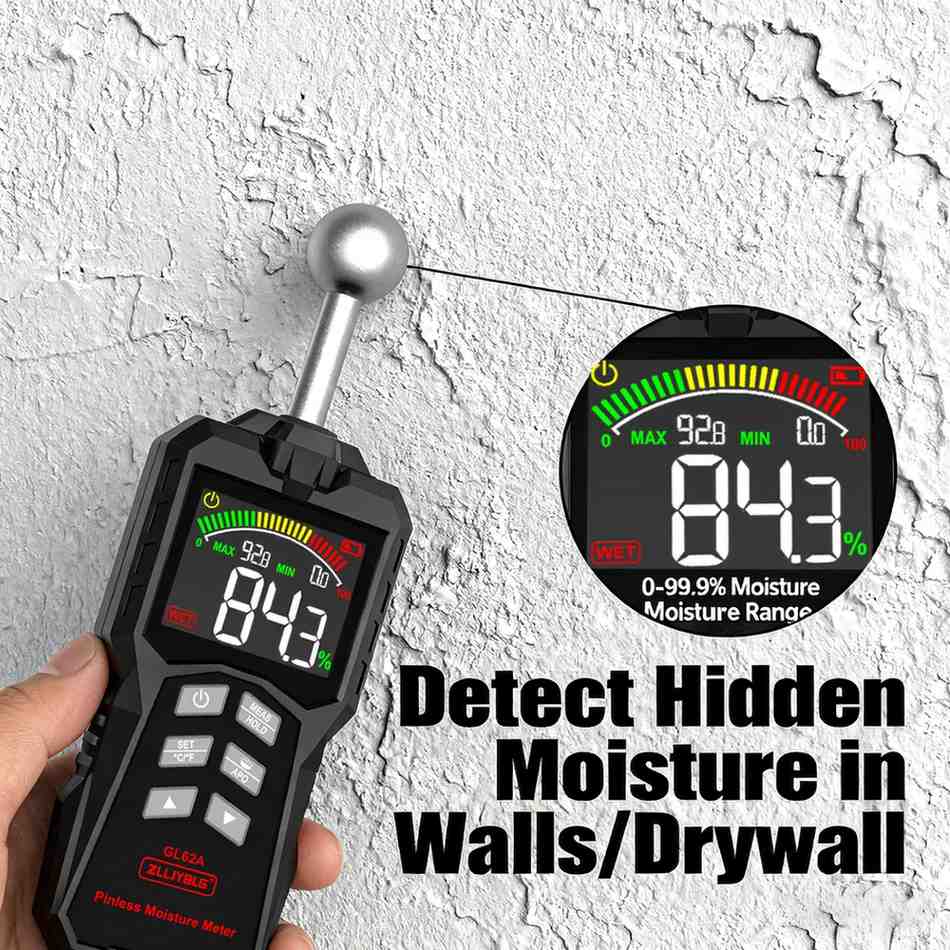 Inductive Wood Moisture Meter Hygrometer Non-contact Timber Damp Wall Detector Non-destructive Humidity Tester ZL62A 3AAA - Image 6