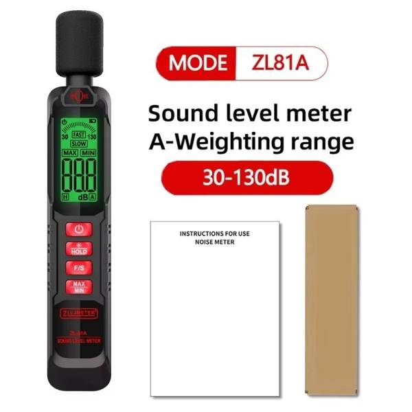 ZLLJMETER ZL81A Small Handheld Digital Decibel Meter 0.1dB Resolution 125Hz-8KHz Frequency Range A-Weighting Detecting Car Sound